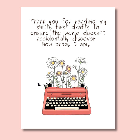 Greeting Card for Writers: Writers Group Thank You