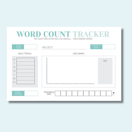 Word Count Tracker Memo Pad